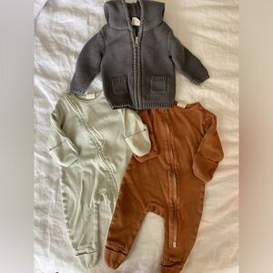 Tiny Twig Organic Footie Zipsuit Bundle